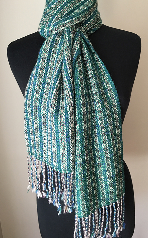 Silk Blend Bottle green scarf two styling optons